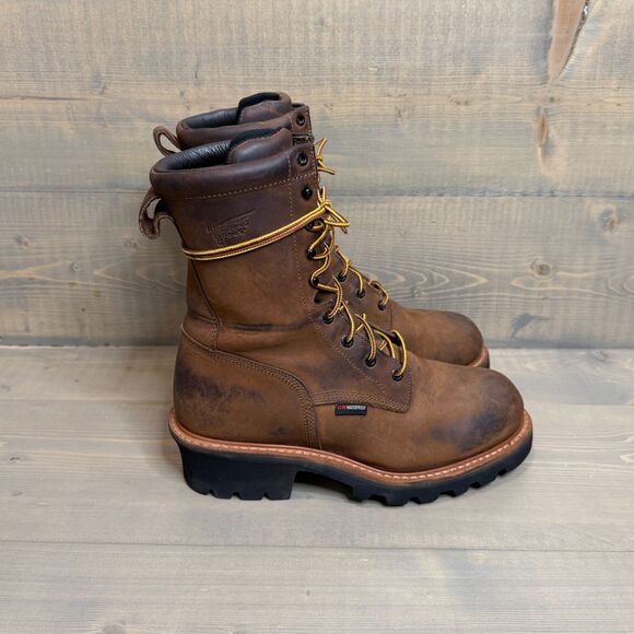 Red Wing 620 LoggerMax Men's 9-inch Waterproof Soft Toe Leather Boots Men's 9 - Picture 5 of 8